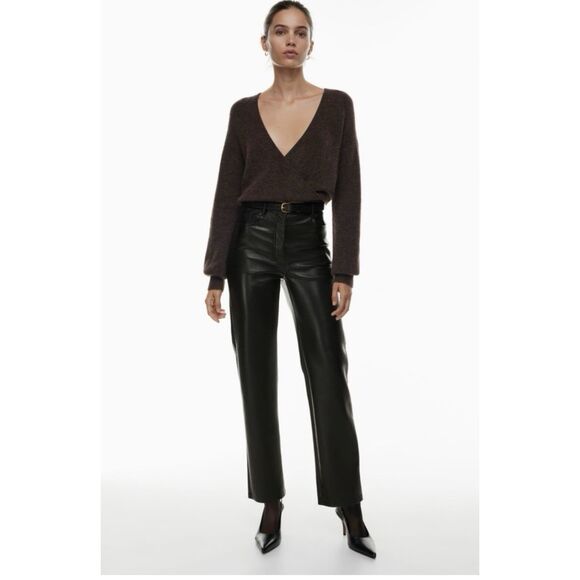 Aritzia Wilfred the Melina high waisted vegan leather pants - Picture 1 of 9